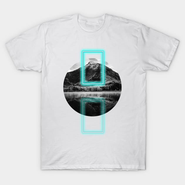 Neon Mountain Winter T-Shirt by Ilustrahim